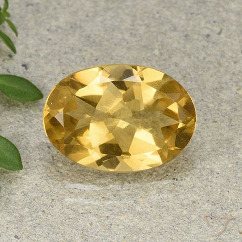 4.67ct Натуральный Золотисто-оранжевый Цитрин, Овал, VVS-VS