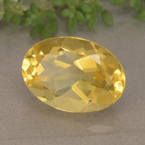 Натуральный жёлтый цитрин 5,55 карата огранка овал, VVS-VS