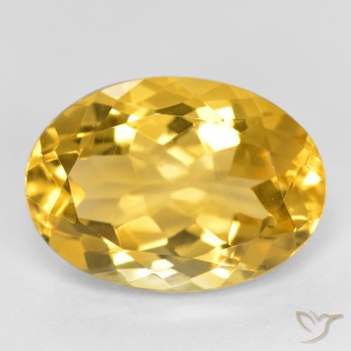 5.37ct Натуральный Средний золотой Цитрин, Овал, Чистота VVS