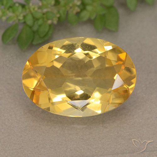 4.38ct Натуральный Золотисто-оранжевый Цитрин, Овал, Чистота VVS