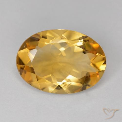 4.19ct Натуральный Золотисто-оранжевый Цитрин, Овал, VVS-VS