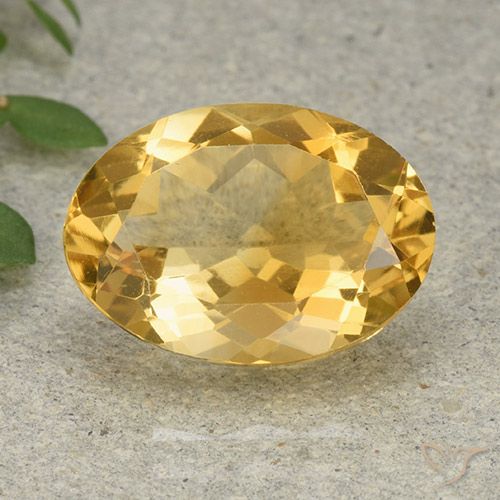 5.44ct Натуральный Средний золотой Цитрин, Овал, VVS-VS