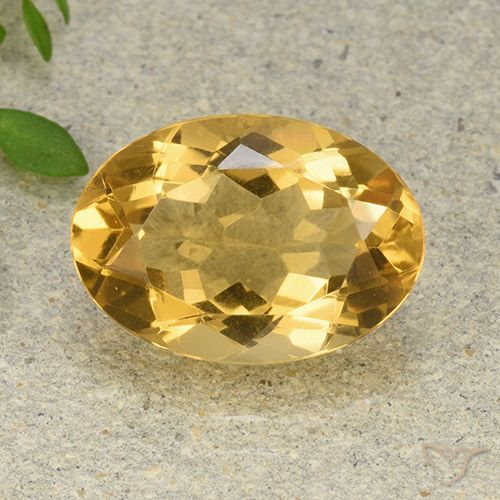 5.30ct Натуральный Средне-светлый золотистый Цитрин, Овал, VVS-VS