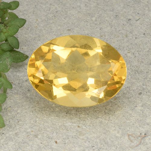 5.55ct Натуральный Средний золотой Цитрин, Овал, VVS-VS
