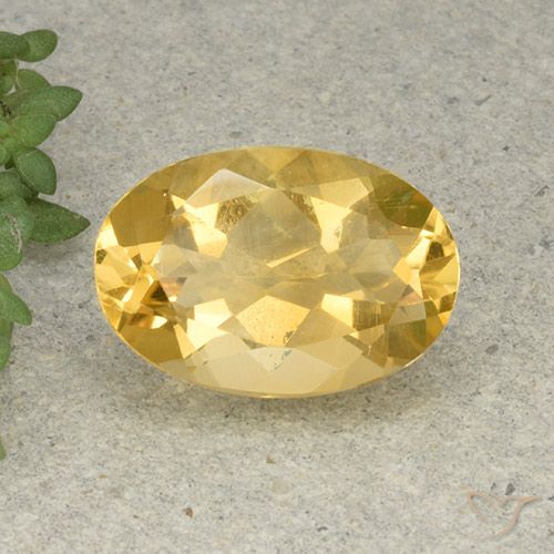 5.08ct Натуральный Золотисто-оранжевый Цитрин, Овал, VVS-VS