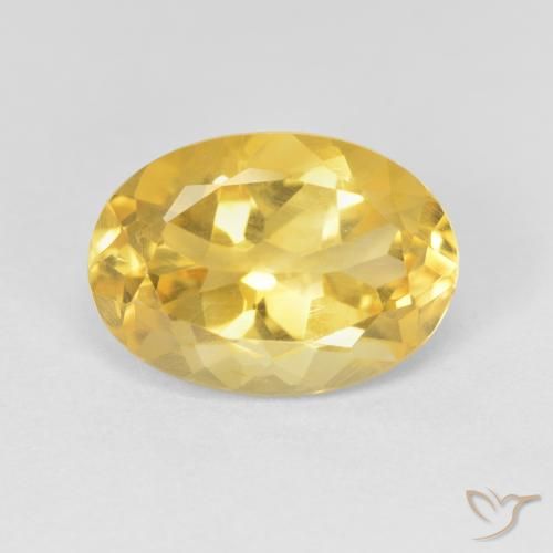 5.10ct Натуральный Средний золотой Цитрин, Овал, VVS-VS