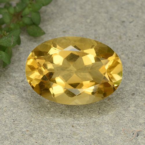 5.59ct Натуральный Средний золотой Цитрин, Овал, VVS-VS
