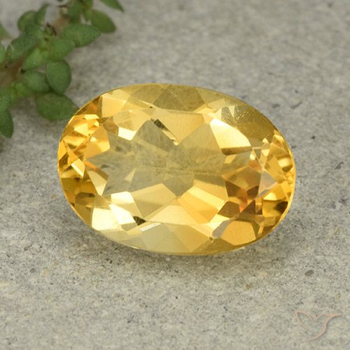 5.04ct Натуральный Среднее золото Цитрин, Овал, VVS-VS