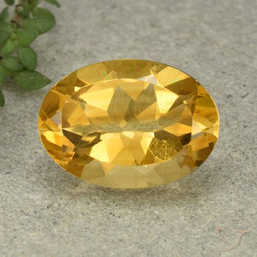 5.20ct Натуральный Золотисто-оранжевый Цитрин, Овал, VVS-VS