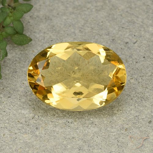 4.52ct Натуральный Средне-светлый золотистый Цитрин, Овал, VVS-VS