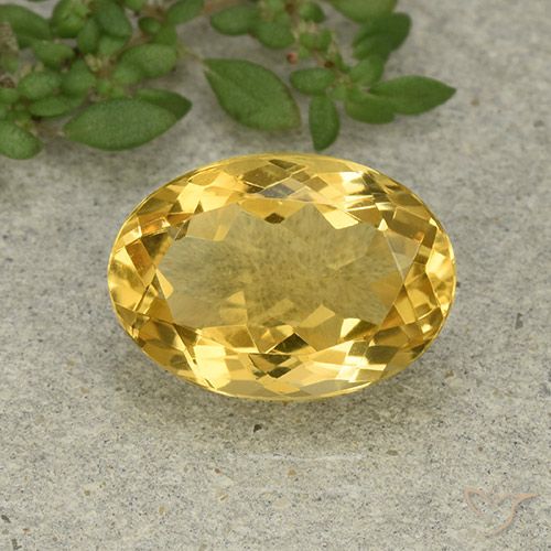 5.49ct Натуральный Золотисто-оранжевый Цитрин, Овал, VVS-VS
