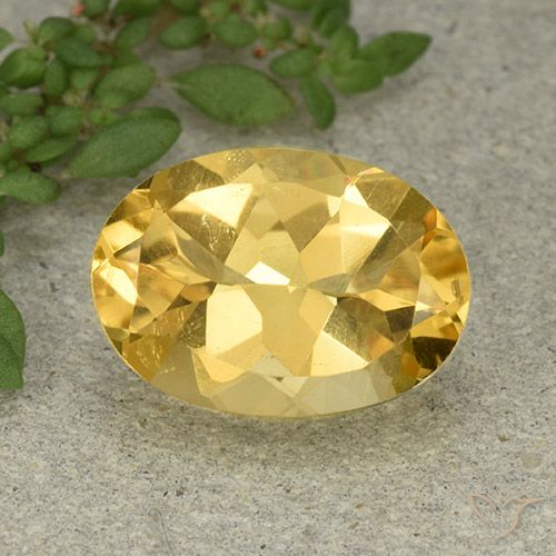 5.74ct Натуральный Средний золотой Цитрин, Овал, VVS-VS