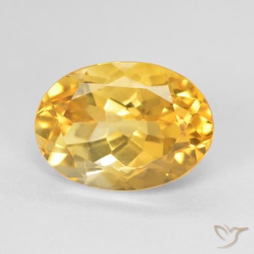 6.40ct Натуральный Золотисто-оранжевый Цитрин, Овал, VVS-VS
