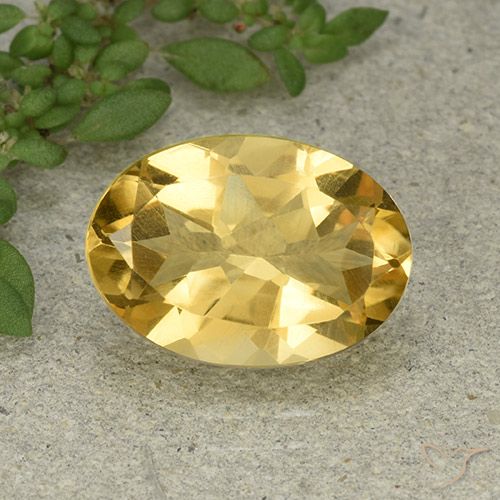 5.32ct Натуральный Золотисто-оранжевый Цитрин, Овал, VVS-VS