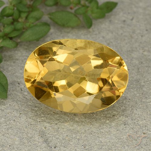 5.91ct Натуральный Золотисто-оранжевый Цитрин, Овал, VVS-VS