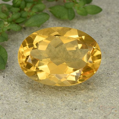 5.73ct Натуральный Средний золотой Цитрин, Овал, Чистота VVS