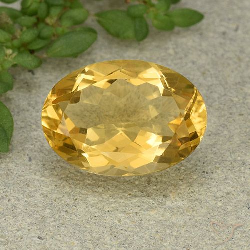 5.15ct Натуральный Средний золотой Цитрин, Овал, Чистота VVS