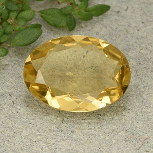 3.99ct Натуральный Золотисто-оранжевый Цитрин, Овал, Чистота VVS
