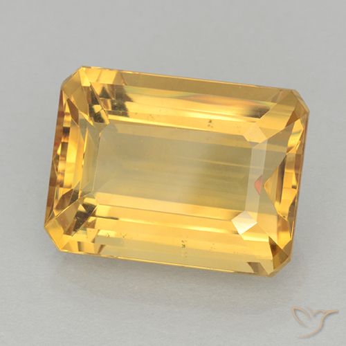 11.43ct Натуральный Среднее золото Цитрин, Изумрудная огранка, VVS-VS