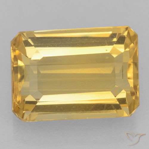 7.40ct Натуральный Яркое золото Цитрин, Изумрудная огранка, Чистота VVS