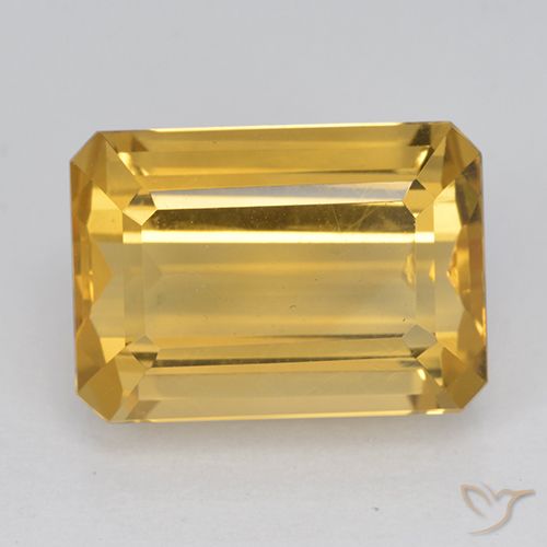 8.07ct Натуральный Среднее золото Цитрин, Изумрудная огранка, VVS-VS