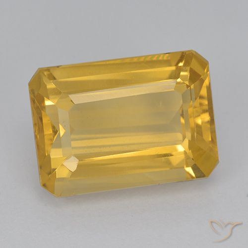 6.72ct Натуральный Средний золотой Цитрин, Изумрудная огранка, VVS-VS
