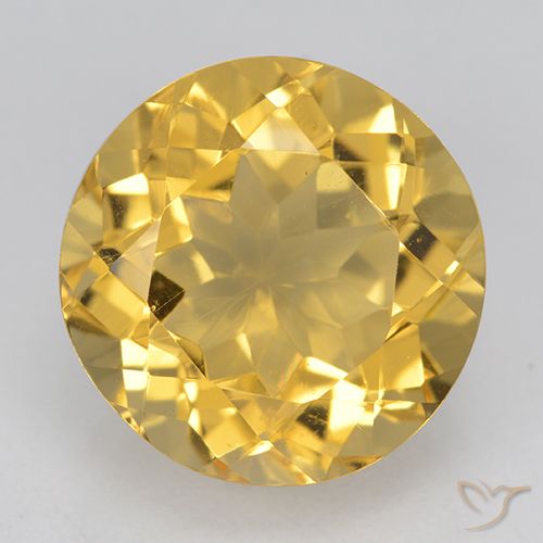 5.78ct Натуральный Среднее золото Цитрин, Круглый, Чистота VVS