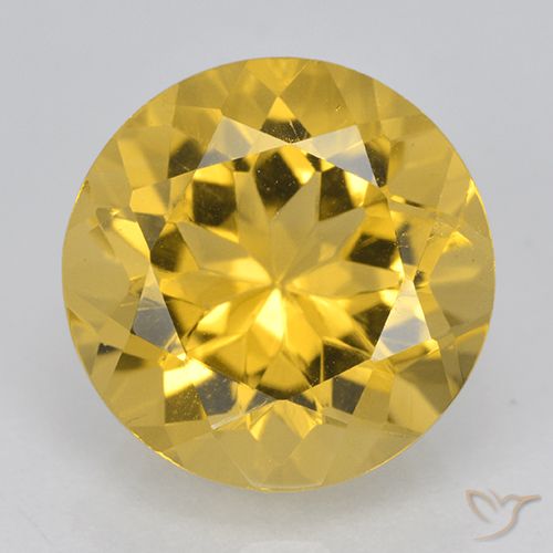 5.59ct Натуральный Средний золотой Цитрин, Круглый, Чистота VVS