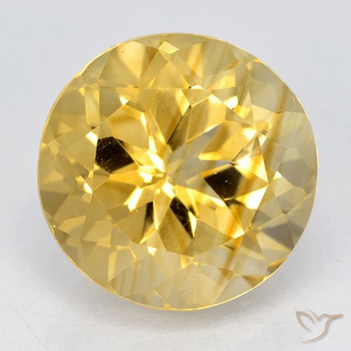 6.16ct Натуральный Среднее золото Цитрин, Круглый, Чистота VVS