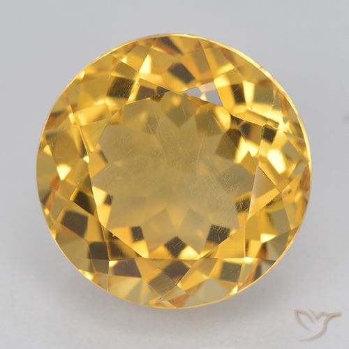 6.28ct Натуральный Золотой Цитрин, Круглый, Чистота VVS