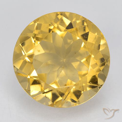 6.05ct Натуральный Золотой Цитрин, Круглый, Чистота VVS