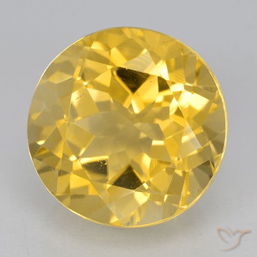 6.20ct Натуральный Золотой Цитрин, Круглый, Чистота VVS