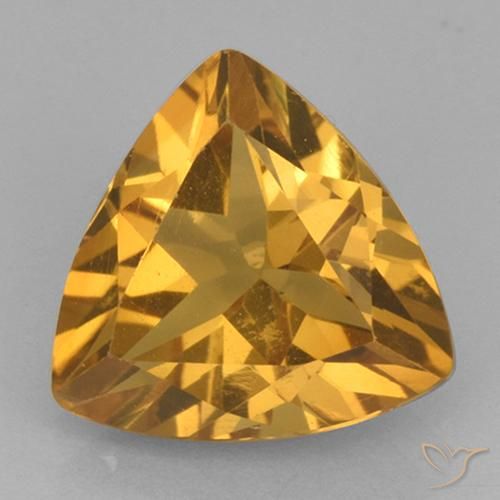 1.98ct Натуральный Темно-золотой Цитрин, Триллион, Чистота VVS