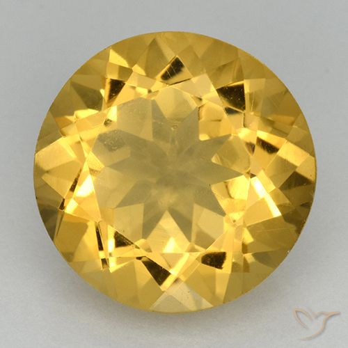 5.42ct Натуральный Средний золотой Цитрин, Круглый, Чистота VVS