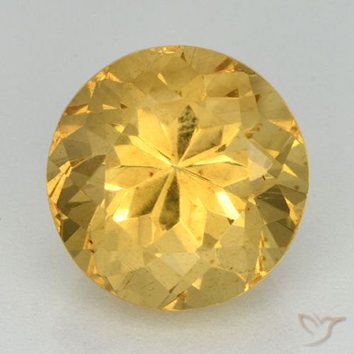 6.95ct Натуральный Средний золотой Цитрин, Круглый, VVS-VS