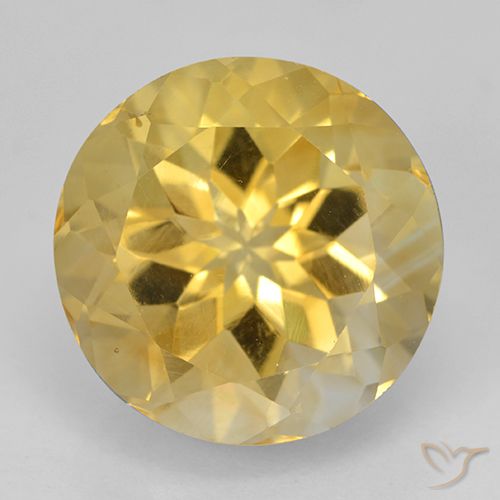 5.93ct Натуральный Золотой Цитрин, Круглый, VVS-VS