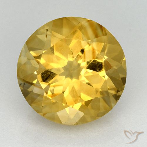 5.65ct Натуральный Золотой Цитрин, Круглый, Чистота VVS