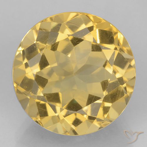5.98ct Натуральный Средний золотой Цитрин, Круглый, Чистота VVS