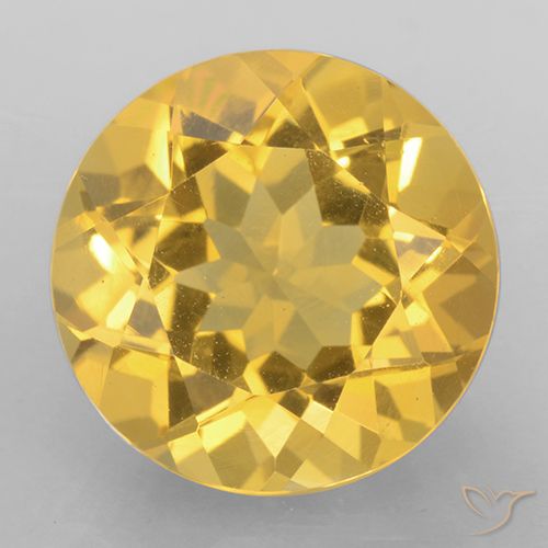 5.22ct Натуральный Средний золотой Цитрин, Круглый, Чистота VVS