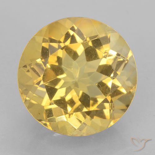 6.14ct Натуральный Светло-золотисто-желтый Цитрин, Круглый, Чистота VVS