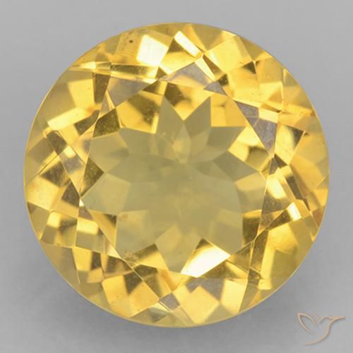 5.88ct Натуральный Светло-золотисто-желтый Цитрин, Круглый, Чистота VVS
