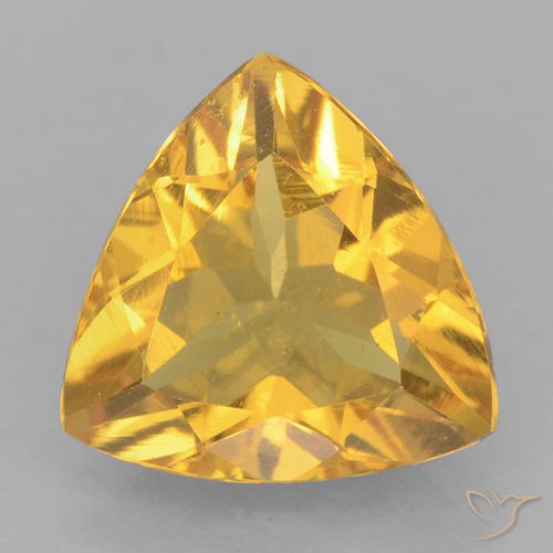 1.87ct Натуральный Оранжево-золотой Цитрин, Триллион, VVS-VS