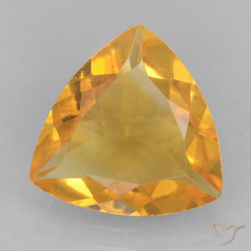 1.58ct Натуральный Оранжево-золотой Цитрин, Триллион, Чистота VVS