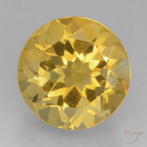 5.91ct Натуральный Золотой Цитрин, Круглый, Чистота VVS