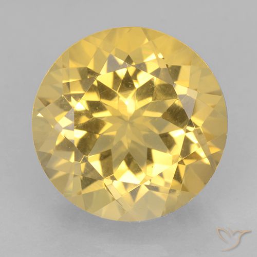 6.32ct Натуральный Золотой Цитрин, Круглый, Чистота VVS