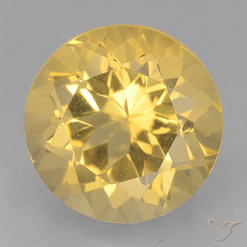 6.07ct Натуральный Средний золотой Цитрин, Круглый, Чистота VVS
