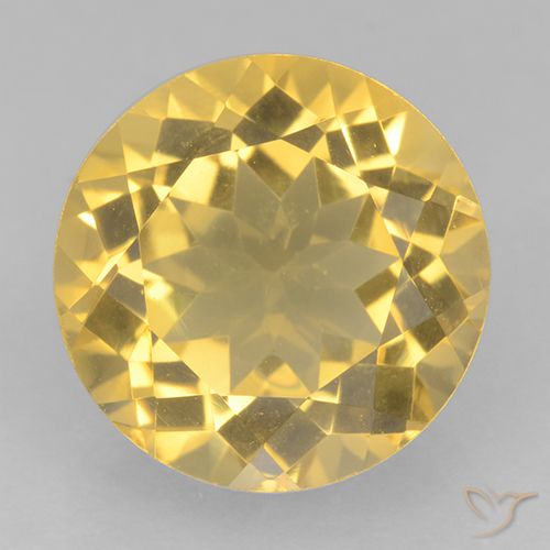 5.84ct Натуральный Золотой Цитрин, Круглый, Чистота VVS