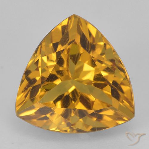 2.33ct Натуральный Темно-золотой апельсин Цитрин, Триллион, Чистота VVS