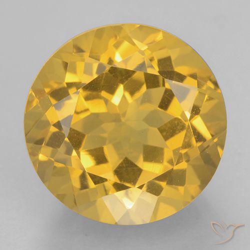 6.39ct Натуральный Среднее золото Цитрин, Круглый, Чистота VVS