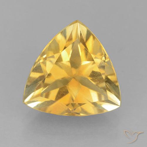 2.12ct Натуральный Среднее золото Цитрин, Триллион, Чистота VVS